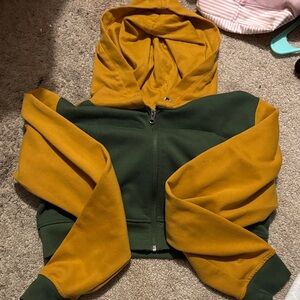 Green and Mustard Women's Hoodie